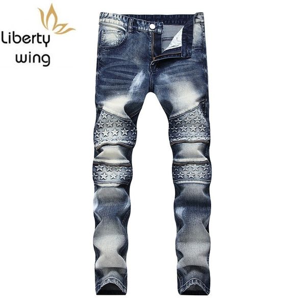 spring new fashion men's biker jeans full length slim fit pants man streetwear paint for pant calca masculina plus size, Blue
spring new fashion men's biker jeans full length slim fit pants man streetwear paint for pant calca masculina plus size, Blue