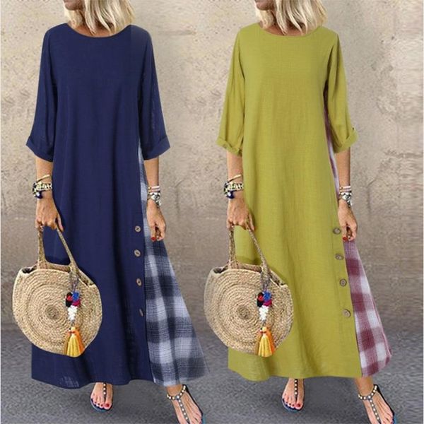 2019 european and american autumn and spring new womens round neck large size s-5xl casual panelled dress, Black;gray
2019 european and american autumn and spring new womens round neck large size s-5xl casual panelled dress, Black;gray