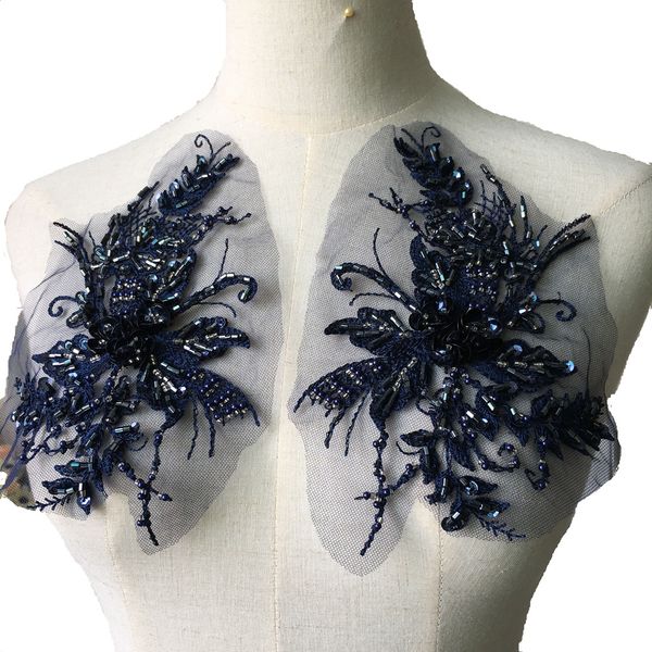 19*13cm pearl beaded lace applique with sequins embroidery mesh lace trim beading one pair, Pink;blue
19*13cm pearl beaded lace applique with sequins embroidery mesh lace trim beading one pair, Pink;blue