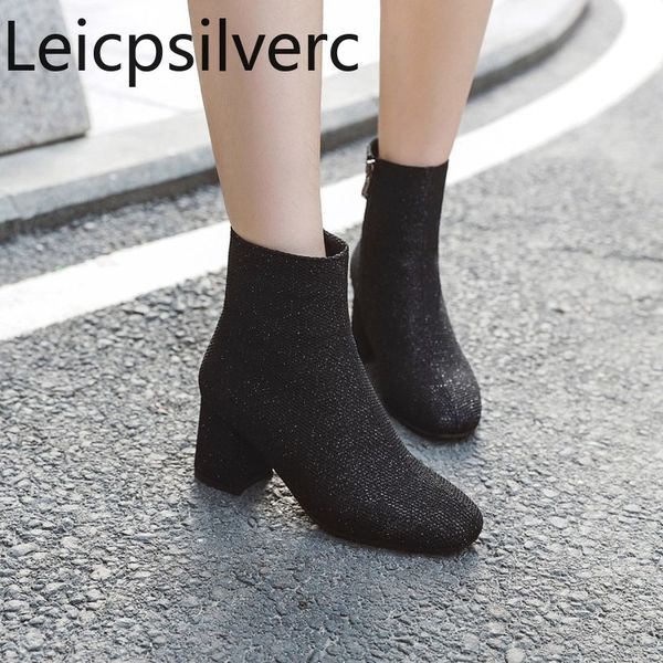 women's boots new winter fashion head zipper sequin mid heel ankle boots women's shoes plus size 34-43 heel height 6.5cm black
women's boots new winter fashion head zipper sequin mid heel ankle boots women's shoes plus size 34-43 heel height 6.5cm black
