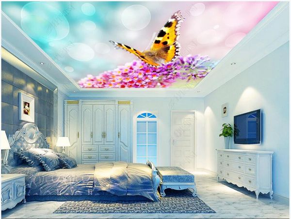 wdbh 3d wallpaper custom p romantic flower butterfly 3d suspended ceiling stretch home decor 3d wall room murals wallpaper for walls 3 d