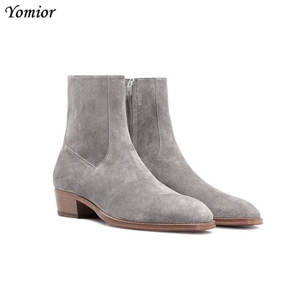 boots yomior italian fashion men shoes real cow leather pointed toe ankle vintage zip cork formal dress big size, Black
boots yomior italian fashion men shoes real cow leather pointed toe ankle vintage zip cork formal dress big size, Black
