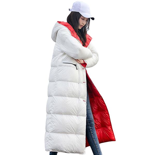 2019 women double sided down jacket winter fashion 90% white duck down coat x-long thick warm hooded parka snow outerwear, Black
2019 women double sided down jacket winter fashion 90% white duck down coat x-long thick warm hooded parka snow outerwear, Black