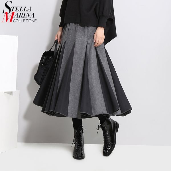 2019 korean style women autumn winter pleated skirt black gray elastic waist empire female elegant a-line casual long skirt 3028
2019 korean style women autumn winter pleated skirt black gray elastic waist empire female elegant a-line casual long skirt 3028