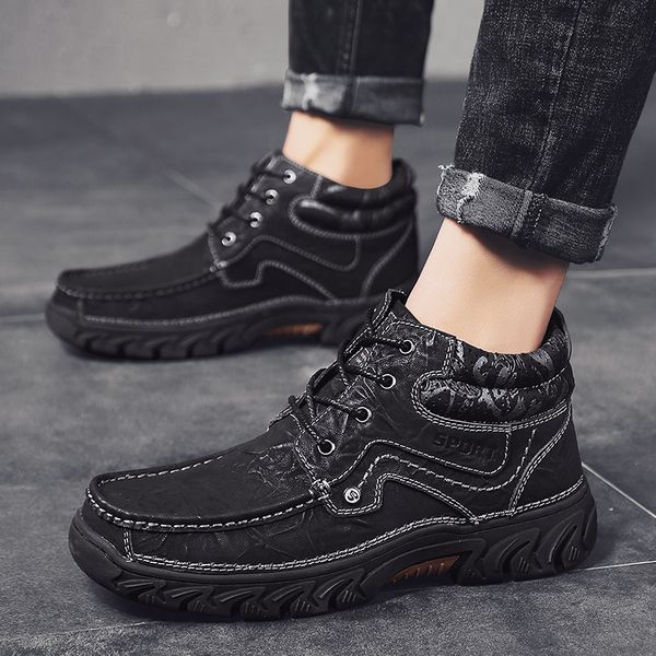 men boots retro casual winter thick plush keep warm men snow boots outdoor waterproof man ankle shoes lace-up hiking 38-48, Black
men boots retro casual winter thick plush keep warm men snow boots outdoor waterproof man ankle shoes lace-up hiking 38-48, Black