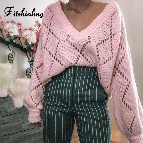 fitshinling hollow out v neck pink jumper sweaters for women 2019 boho holiday pullovers knitwear slim sweater ladies sale, White;black
fitshinling hollow out v neck pink jumper sweaters for women 2019 boho holiday pullovers knitwear slim sweater ladies sale, White;black