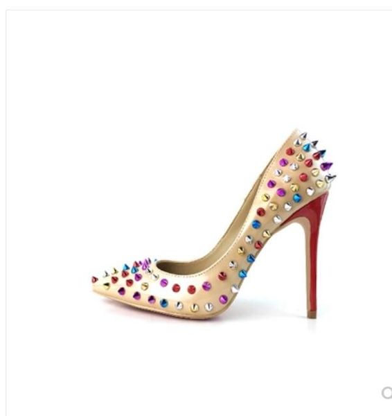 2019 new high heels rivet toe heels patent leather pumps slim heels for ladies and bridesmaids women designer shoes size 33-41, Black
2019 new high heels rivet toe heels patent leather pumps slim heels for ladies and bridesmaids women designer shoes size 33-41, Black