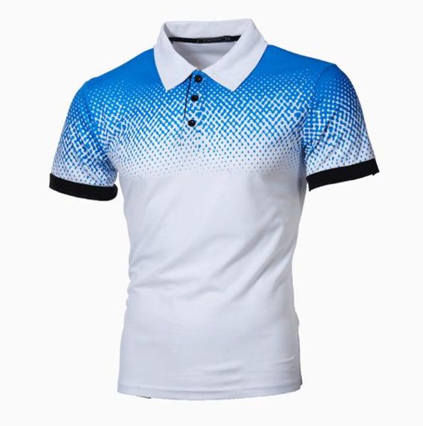 men designer printed polo shirts fashion gradient slim tees casual short sleeves turn-down collar tees men clothing, White;black
men designer printed polo shirts fashion gradient slim tees casual short sleeves turn-down collar tees men clothing, White;black