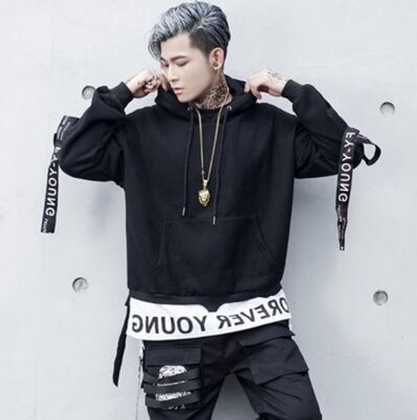 ribbon style autumn winter hoody coat male sudadera hombre hip hop ribbon hoodies, Black
ribbon style autumn winter hoody coat male sudadera hombre hip hop ribbon hoodies, Black