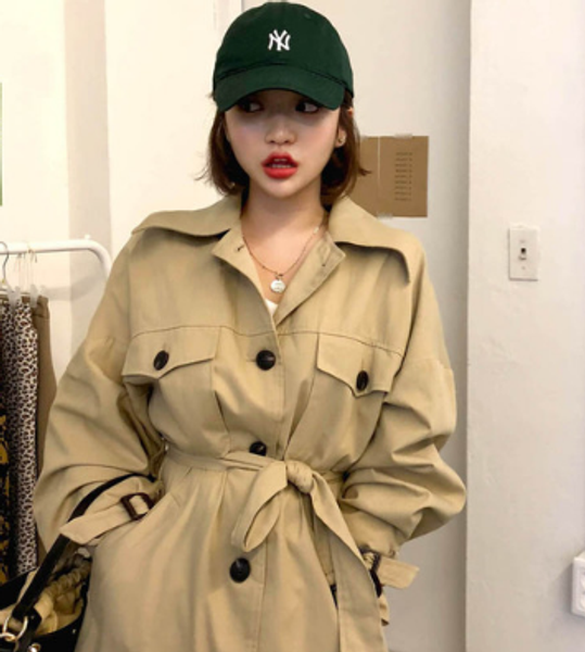 2020 new year's early spring instagram korea street snap chic single-breasted temperament lapel trench coat, Tan;black
2020 new year's early spring instagram korea street snap chic single-breasted temperament lapel trench coat, Tan;black
