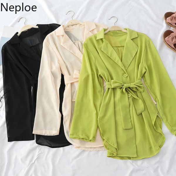 women's blouses & shirts neploe candy color women sunscreen notched collar long sleeve blouse solid single breasted sashes ladies 4422, White
women's blouses & shirts neploe candy color women sunscreen notched collar long sleeve blouse solid single breasted sashes ladies 4422, White
