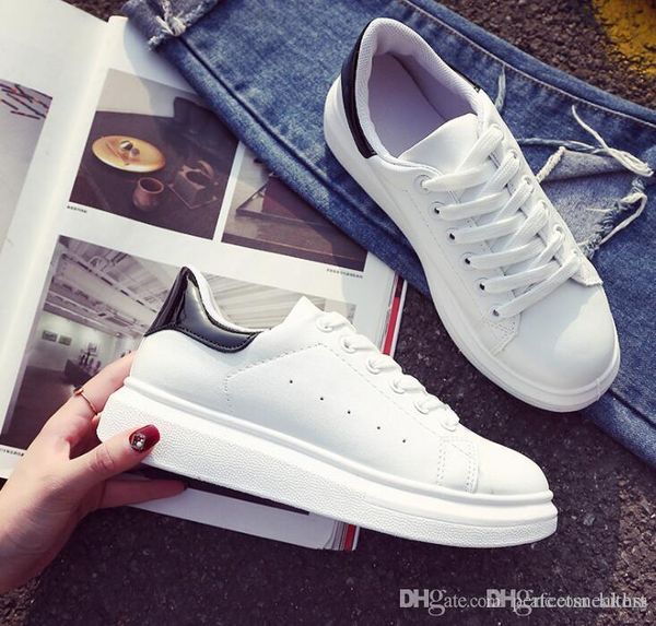 2020 fashion women leather white green casual shoes sports running shoes sneakers, Black
2020 fashion women leather white green casual shoes sports running shoes sneakers, Black