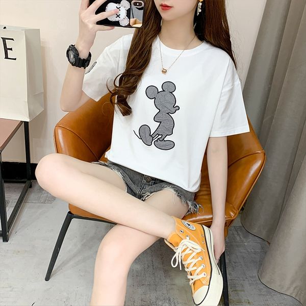 t-shirt summer loose large size women's short sleeve t-shirt white round collar cotton women's half sleeve top
t-shirt summer loose large size women's short sleeve t-shirt white round collar cotton women's half sleeve top
