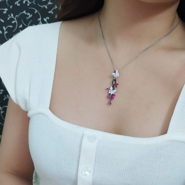 fashion-butterfly natural gemstone black pendant necklaces for women romantic alloys ruby noble jewelry designer necklace, Silver
fashion-butterfly natural gemstone black pendant necklaces for women romantic alloys ruby noble jewelry designer necklace, Silver