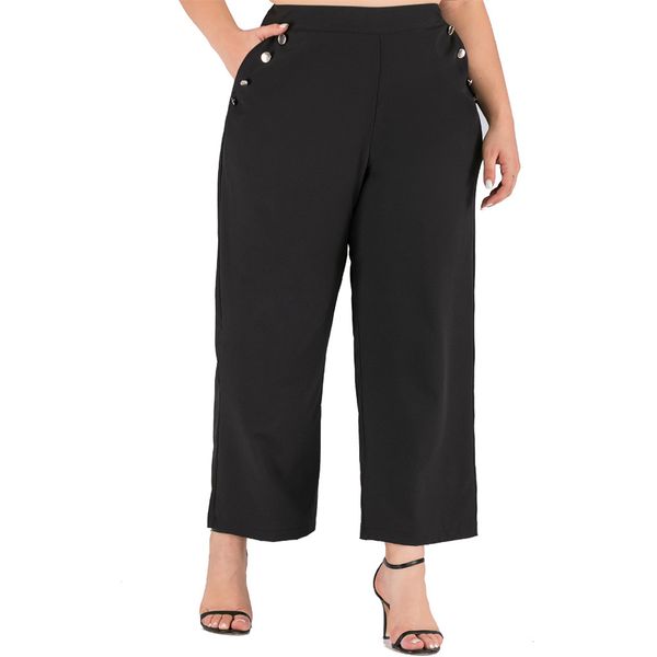 pants for women plus size solid pocket button loose casual wide leg leggings long pants women trousers high waist, Black
pants for women plus size solid pocket button loose casual wide leg leggings long pants women trousers high waist, Black