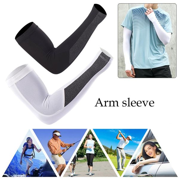 2 pcs arm sleeves ice silk safety sleeve sun uv protection sleeves long arm cover cooling warmer for running golf cycling summer, Black
2 pcs arm sleeves ice silk safety sleeve sun uv protection sleeves long arm cover cooling warmer for running golf cycling summer, Black