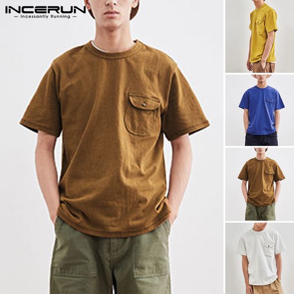 incerun 2020 summer men basic pockets t shirt short sleeve o neck streetwear tees solid color brand breathable loose camisa, White;black
incerun 2020 summer men basic pockets t shirt short sleeve o neck streetwear tees solid color brand breathable loose camisa, White;black