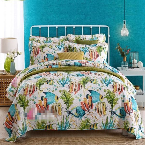 american ocean style pure cotton tropical sea fish 3pcs patchwork quilt full/ size bed cover/bedspread
american ocean style pure cotton tropical sea fish 3pcs patchwork quilt full/ size bed cover/bedspread