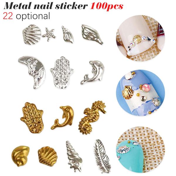 100pcs rhinestone stud spike nail tips stickers accessories 3d metal sea shell starfish mixed gold silver nail art tools, Black
100pcs rhinestone stud spike nail tips stickers accessories 3d metal sea shell starfish mixed gold silver nail art tools, Black