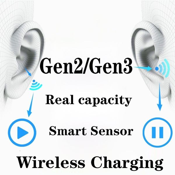 

GPS Rename ТЧД2 АР3 Mini TWS Bluetooth наушники H1 чип беспроводной зарядки чехол Optical In-Ear Обнаружение Бобы PK Air 2 3 Pro i200
