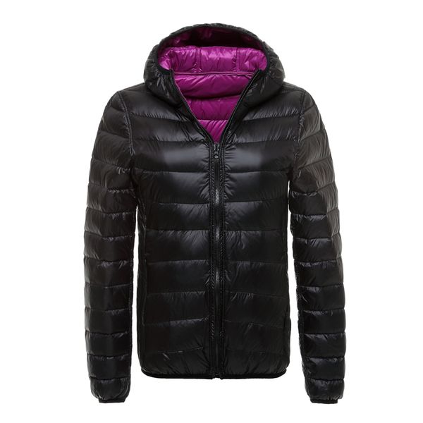 winter duck down jacket women hooded ultra light down jackets reversible double side wear women jacket portable winter coat, Black
winter duck down jacket women hooded ultra light down jackets reversible double side wear women jacket portable winter coat, Black