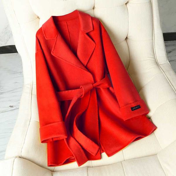 long woolen coat women jacket 2020 autumn winter new fashion double-sided cashmere coat loose sashes wool jacket women overcoat, Black
long woolen coat women jacket 2020 autumn winter new fashion double-sided cashmere coat loose sashes wool jacket women overcoat, Black