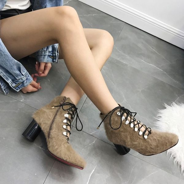 winter boots lady booties woman 2019 high heels female shoes luxury designer plush lace up boots-women 2020 stiletto ladies, Black
winter boots lady booties woman 2019 high heels female shoes luxury designer plush lace up boots-women 2020 stiletto ladies, Black