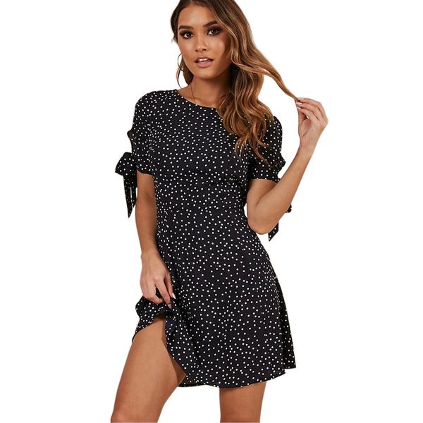 women dress summer style dot print short sleeve ruffles party dress vintage a-line lace-up casual robe femme ukraine, Black;gray
women dress summer style dot print short sleeve ruffles party dress vintage a-line lace-up casual robe femme ukraine, Black;gray