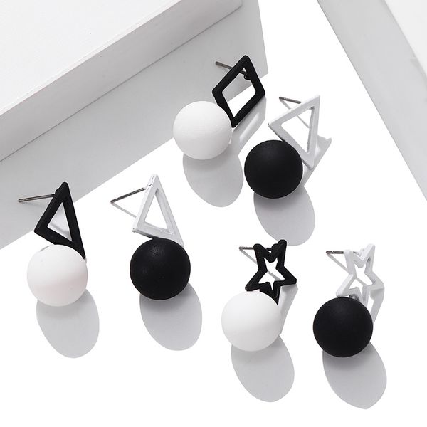 korean black white triangle square pentagram earrings simple ball drop earrings for women fashion jewelry 2019 oorbellen brincos, Silver
korean black white triangle square pentagram earrings simple ball drop earrings for women fashion jewelry 2019 oorbellen brincos, Silver