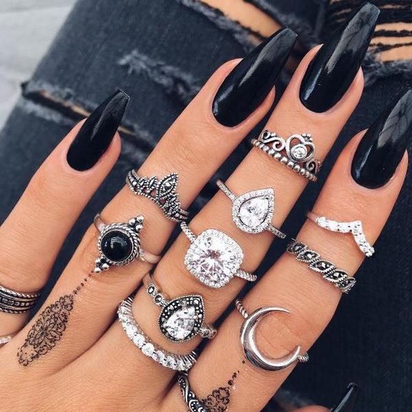 fashion women's style vintage silver-diamond glass crystal moon ring combination set d0025 alloy ring set 10 pieces, Golden;silver 
fashion women's style vintage silver-diamond glass crystal moon ring combination set d0025 alloy ring set 10 pieces, Golden;silver