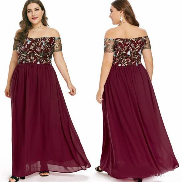 burgundy flower plus size prom dresses a line off the shoulder evening gown floor length chiffon short sleeves formal dress, Black
burgundy flower plus size prom dresses a line off the shoulder evening gown floor length chiffon short sleeves formal dress, Black