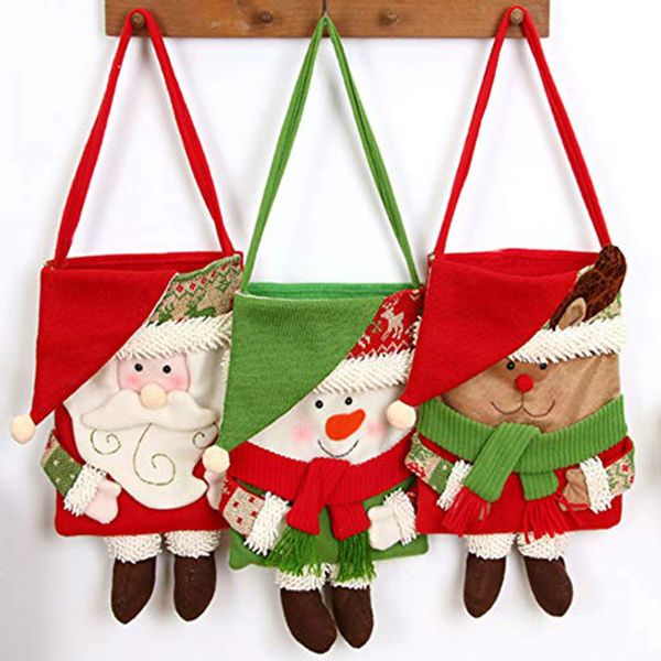 

1 шт. санта-клаус рождественские конфеты сумки рождественский подарок эльф лось брюки лечить карманный хлопок мешок handable home party cand