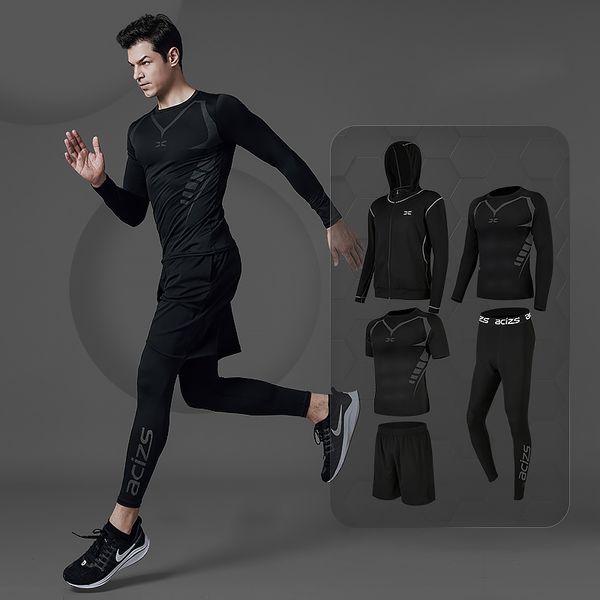 running sets 2021 compression sport suits men's tracksuit sports quick drying clothing joggers training gym fitness workout set, Black;blue
running sets 2021 compression sport suits men's tracksuit sports quick drying clothing joggers training gym fitness workout set, Black;blue