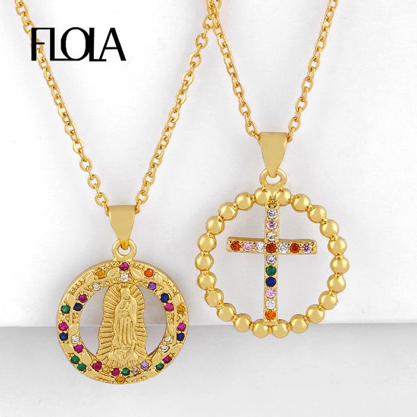 flola gold filled virgin mary pendant necklaces for women with crystal cz cross necklaces cubic zirconia rainbow jewelry nkeq22, Silver
flola gold filled virgin mary pendant necklaces for women with crystal cz cross necklaces cubic zirconia rainbow jewelry nkeq22, Silver