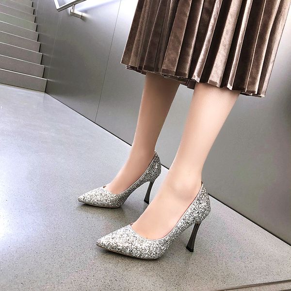 sequined super high heel shoes women shiny pointed toe women pumps fashion metal heel thin high ladies shoes 2020, Black
sequined super high heel shoes women shiny pointed toe women pumps fashion metal heel thin high ladies shoes 2020, Black