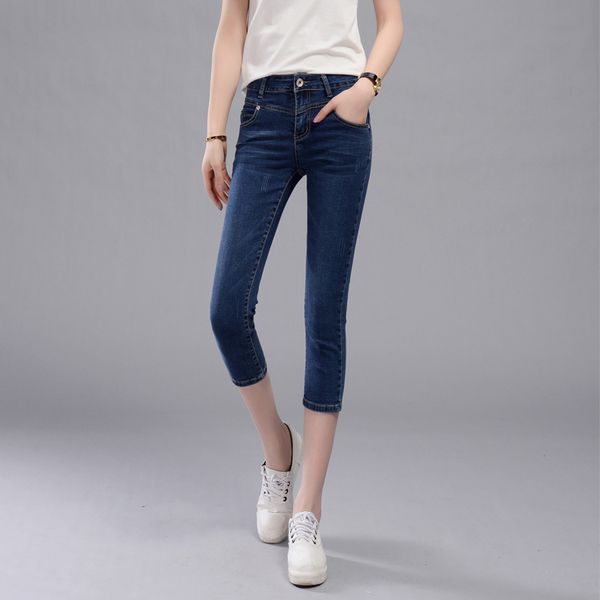 capri knee-length denim shorts women's 2019 thin summer new style skinny slim fit slimming 7 points pencil elasticity horse pant, Blue
capri knee-length denim shorts women's 2019 thin summer new style skinny slim fit slimming 7 points pencil elasticity horse pant, Blue