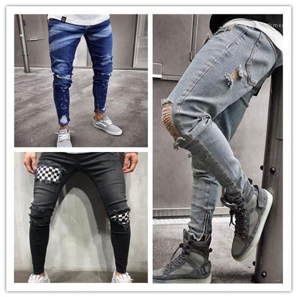 knee holes fashion hiphop mens jeans street skateboard denim pencil pants mens designer jeans, Blue
knee holes fashion hiphop mens jeans street skateboard denim pencil pants mens designer jeans, Blue