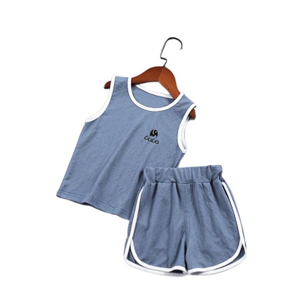 hobbylane kids girls boys casual sleeveless t-shirt vest + shorts set for sports, White 
hobbylane kids girls boys casual sleeveless t-shirt vest + shorts set for sports, White