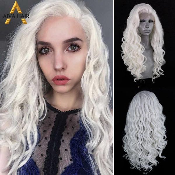 aiva hair loose wave white wig glueless synthetic lace front wig 180% density high temperature fiber for black women
aiva hair loose wave white wig glueless synthetic lace front wig 180% density high temperature fiber for black women