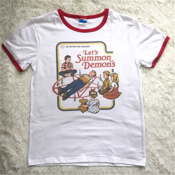 daddy chen illustration print let's summon demons tshirt white women short sleeve o neck summer casual graphic t-shirt modal
daddy chen illustration print let's summon demons tshirt white women short sleeve o neck summer casual graphic t-shirt modal
