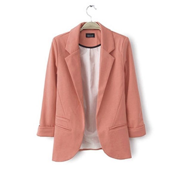women candy color slim fit stylish 3/4 sleeves suit jacket coat ql sale, Black;brown
women candy color slim fit stylish 3/4 sleeves suit jacket coat ql sale, Black;brown
