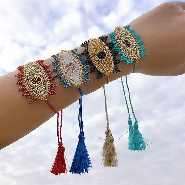 мода этнического handmade сплетенной многоцветность турецких миюки бисер зол глаза кисточка браслет девушка регулируемый браслет веревочка, Black
мода этнического handmade сплетенной многоцветность турецких миюки бисер зол глаза кисточка браслет девушка регулируемый браслет веревочка, Black