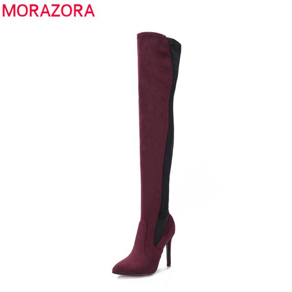 morazora 2018 big size 34-43 flock thigh high boots pointed toe flock autumn winter boots high heels party shoes woman, Black
morazora 2018 big size 34-43 flock thigh high boots pointed toe flock autumn winter boots high heels party shoes woman, Black