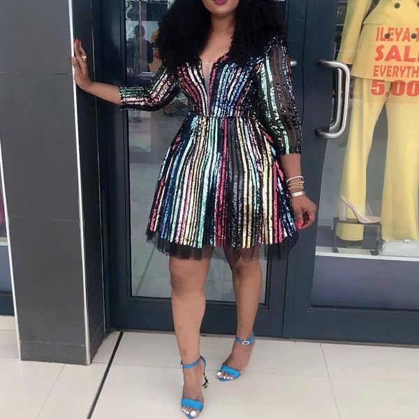 sequins colorful women mini party dress striped half sleeve 2019 african women mesh dinner dresses robe femme vestiods summer, Black;gray
sequins colorful women mini party dress striped half sleeve 2019 african women mesh dinner dresses robe femme vestiods summer, Black;gray