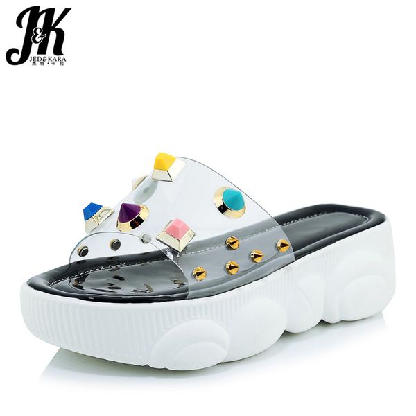 jk transparent pvc slippers women open toe footwear platform shoes slides female studded mules shoes woman summer plus size 46, Black
jk transparent pvc slippers women open toe footwear platform shoes slides female studded mules shoes woman summer plus size 46, Black