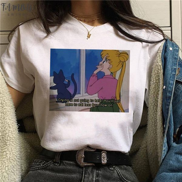 sailor moon women tshirts summer harajuku kawaii cats printed tshirt leisure polyester female t shirt fashion short sleeves shirts, White
sailor moon women tshirts summer harajuku kawaii cats printed tshirt leisure polyester female t shirt fashion short sleeves shirts, White