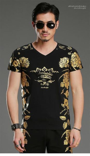 fashion slim summer short sleeve mens tees casual males clothing gold stamping panelled mens designer tshirts, White;black
fashion slim summer short sleeve mens tees casual males clothing gold stamping panelled mens designer tshirts, White;black