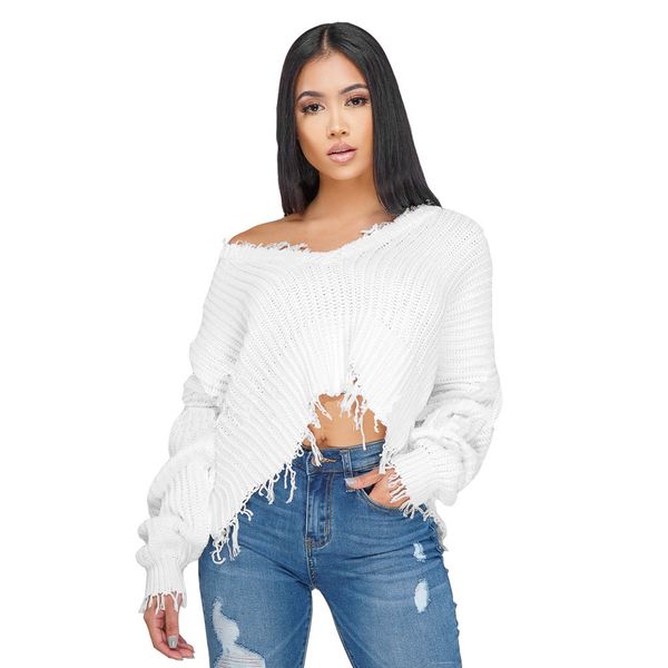 women's sweater fashion autumn winter long sleeve knitted v-neck sweaters wrap pullover casual clothing female sweater 2019, White;black
women's sweater fashion autumn winter long sleeve knitted v-neck sweaters wrap pullover casual clothing female sweater 2019, White;black