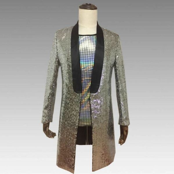 density sequins in the long section male singer suit dress 2019 new men's personality casual suit, White;black
density sequins in the long section male singer suit dress 2019 new men's personality casual suit, White;black