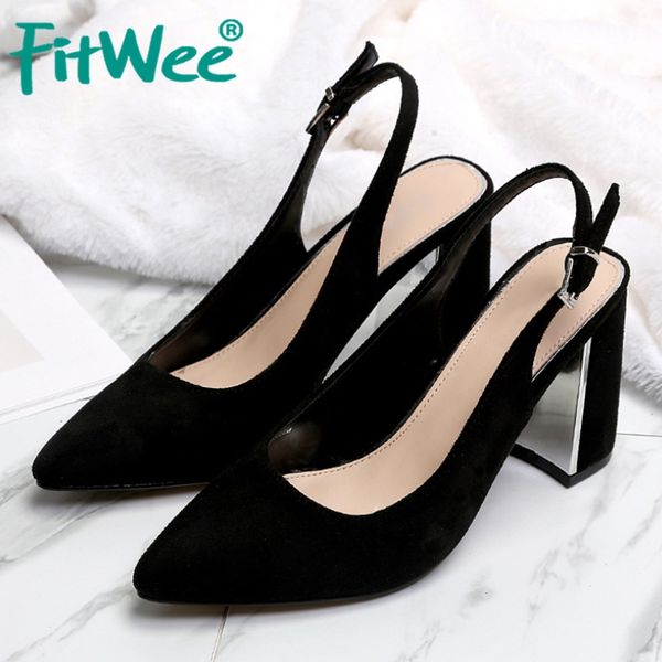 fitwee new women sandals shoes fashion slingbacks pointed toe shoes women solid square high heels office footwear size 36-41, Black
fitwee new women sandals shoes fashion slingbacks pointed toe shoes women solid square high heels office footwear size 36-41, Black